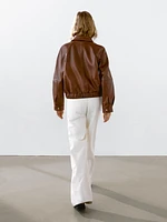 Waxed nappa leather jacket