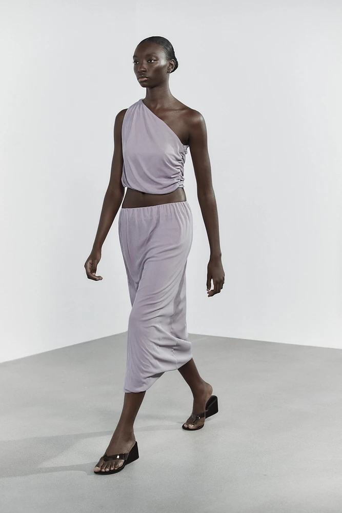 RUCHED TULLE TOP