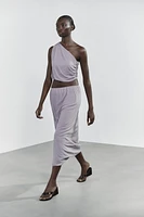 RUCHED TULLE TOP