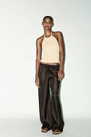 PANTALON SEMI-TRANSPARENT FROISSÉ