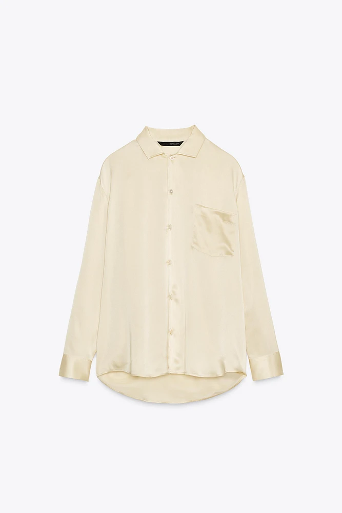 CHEMISE EN SOIE 100 % À POCHE ZW COLLECTION