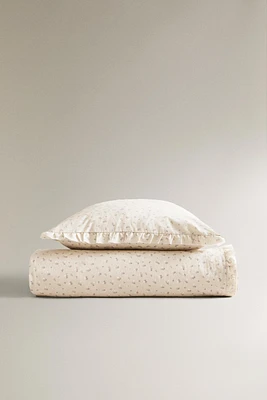 HOUSSE DE COUETTE ENFANT VOLANT FLEUR