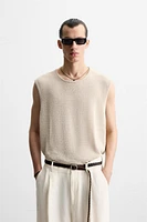 LINEN KNIT T-SHIRT