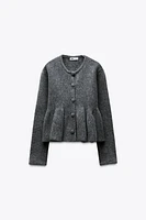 PEPLUM KNIT CARDIGAN
