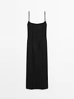 Strappy linen midi dress