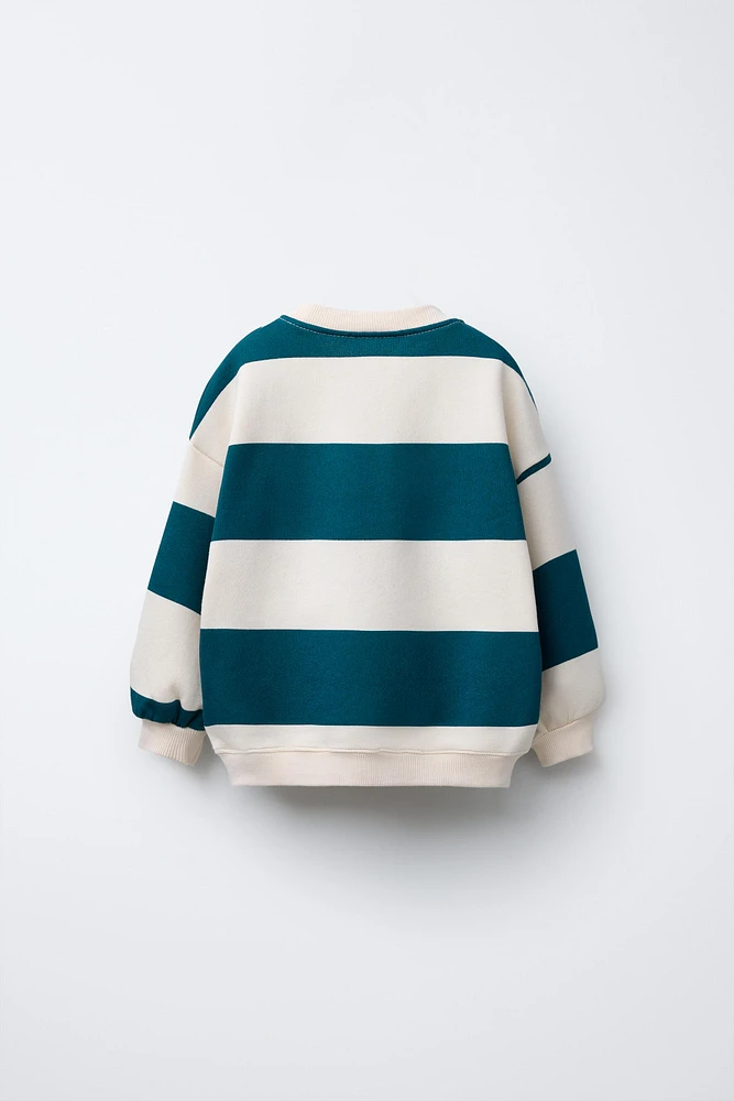 STRIPED SWEATSHIRT WITH EMBROIDERY