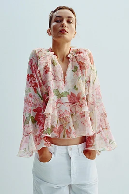 CHEMISE IMPRIMÉE À VOLANTS