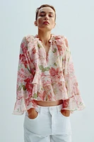 CHEMISE IMPRIMÉE À VOLANTS