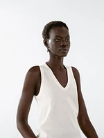 T-shirt sans manches en coton mercerisé