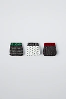 6-14 YEARS/ THREE-PACK OF SANTA AND CHRISTMAS TREE BOXERS