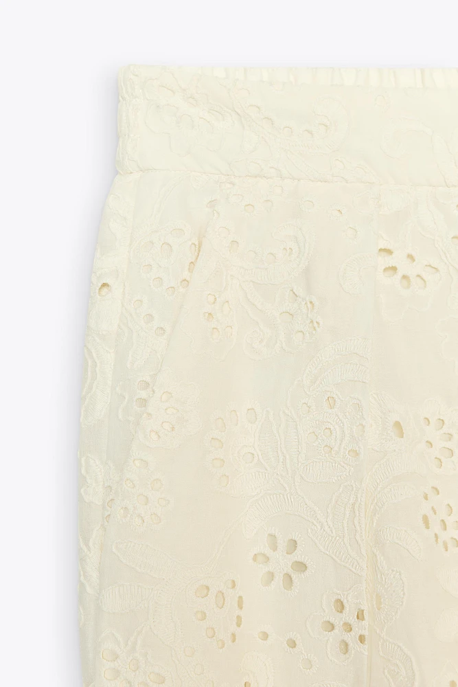 ZW COLLECTION PANTS WITH PERFORATED EMBROIDERY
