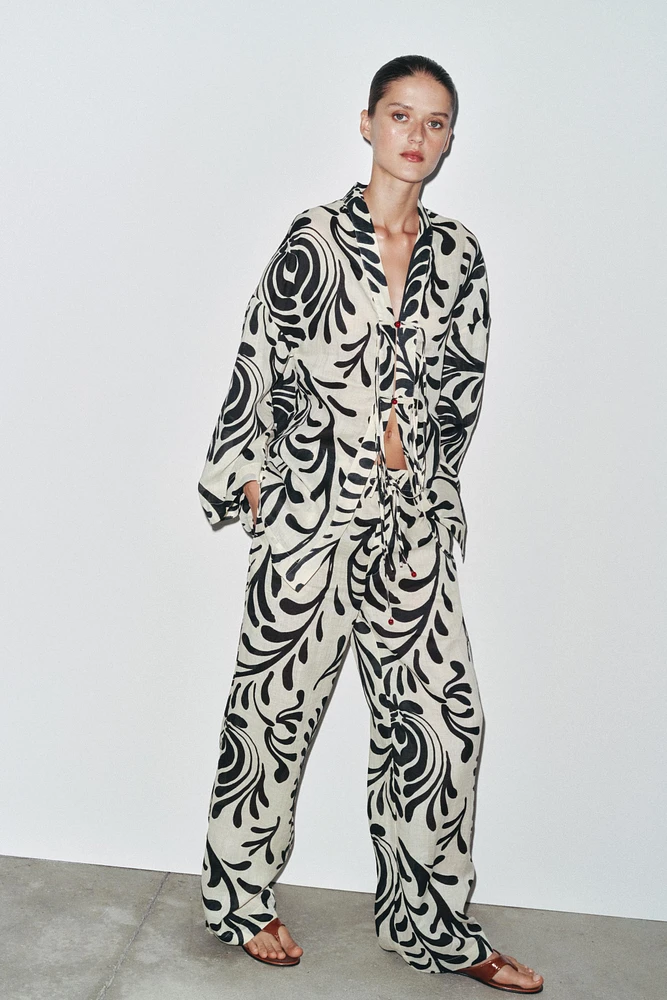 PANTALON IMPRIMÉ RAMIE ZW COLLECTION