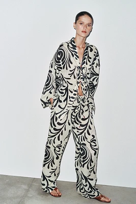 PANTALON IMPRIMÉ RAMIE ZW COLLECTION