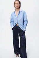 SATIN EFFECT WIDE LEG PANTS