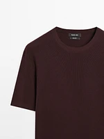 Textured knit short sleeve T-shirt