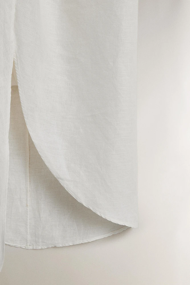 LONG LINEN BEACH SARONG WITH KNOT