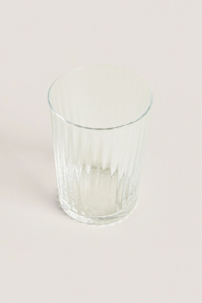 GLASS TUMBLER WITH LINES