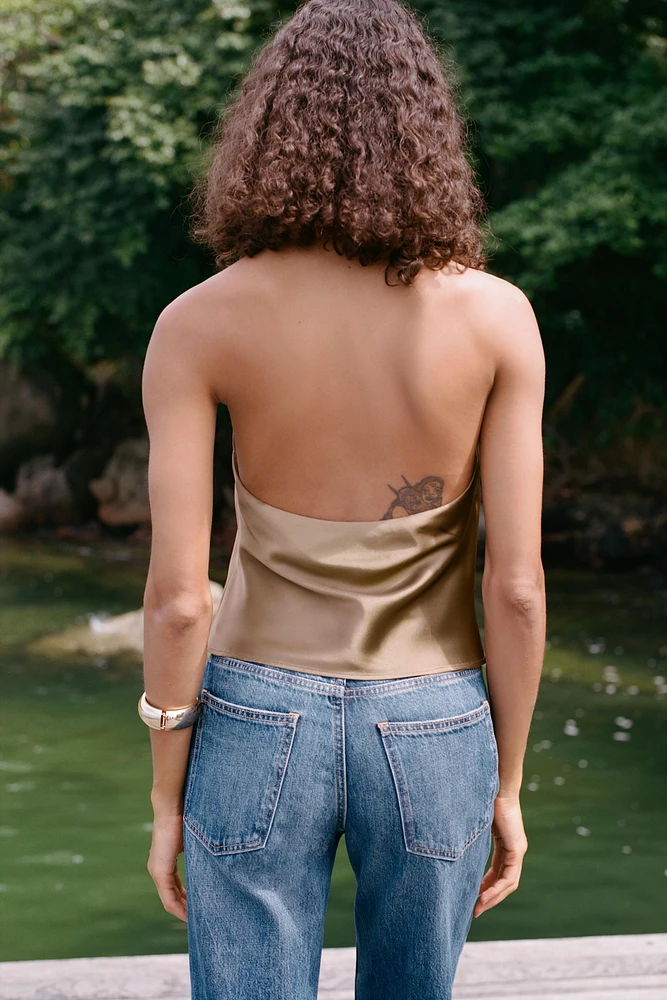 TOP HALTER SATINÉ