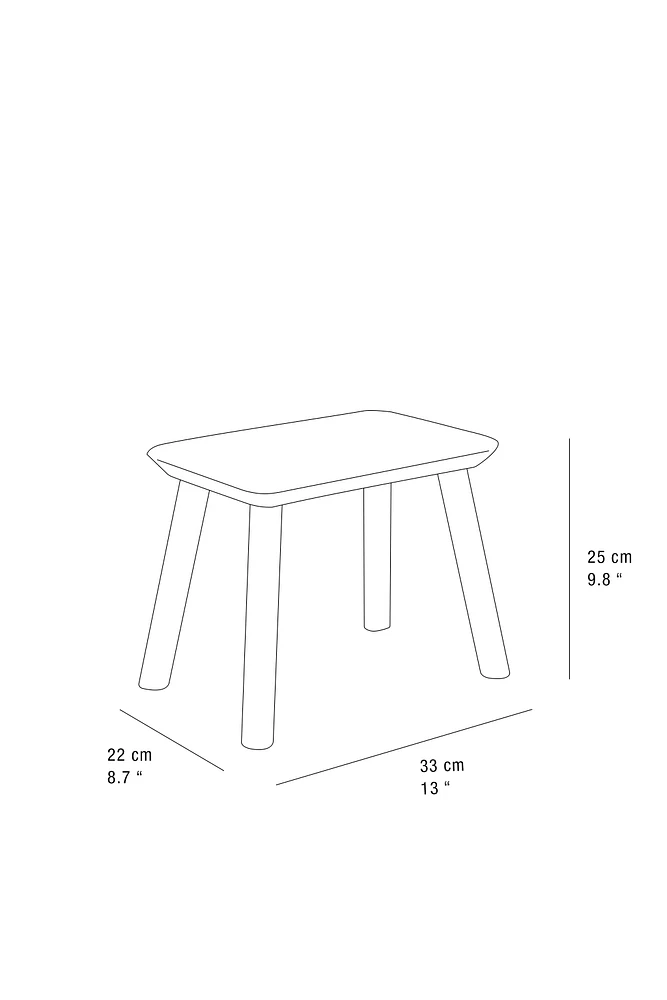 BEVELED ACACIA STOOL