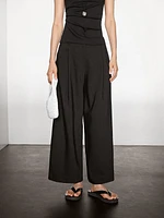 Pantalon fluide lin à pinces