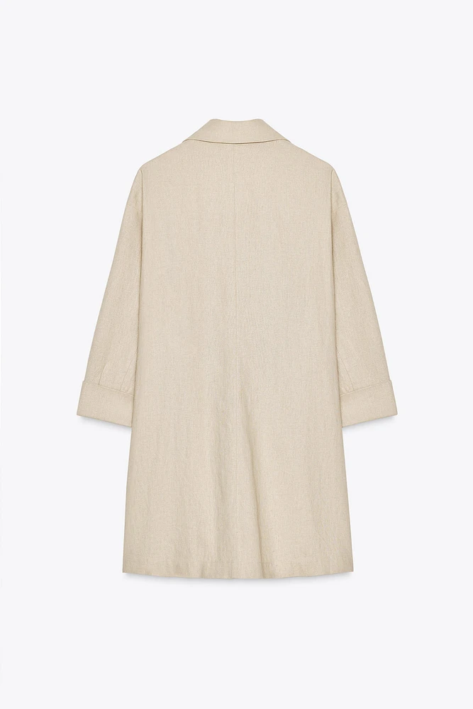 BLAZER À BOUTONNAGE CROISÉ AVEC LIN