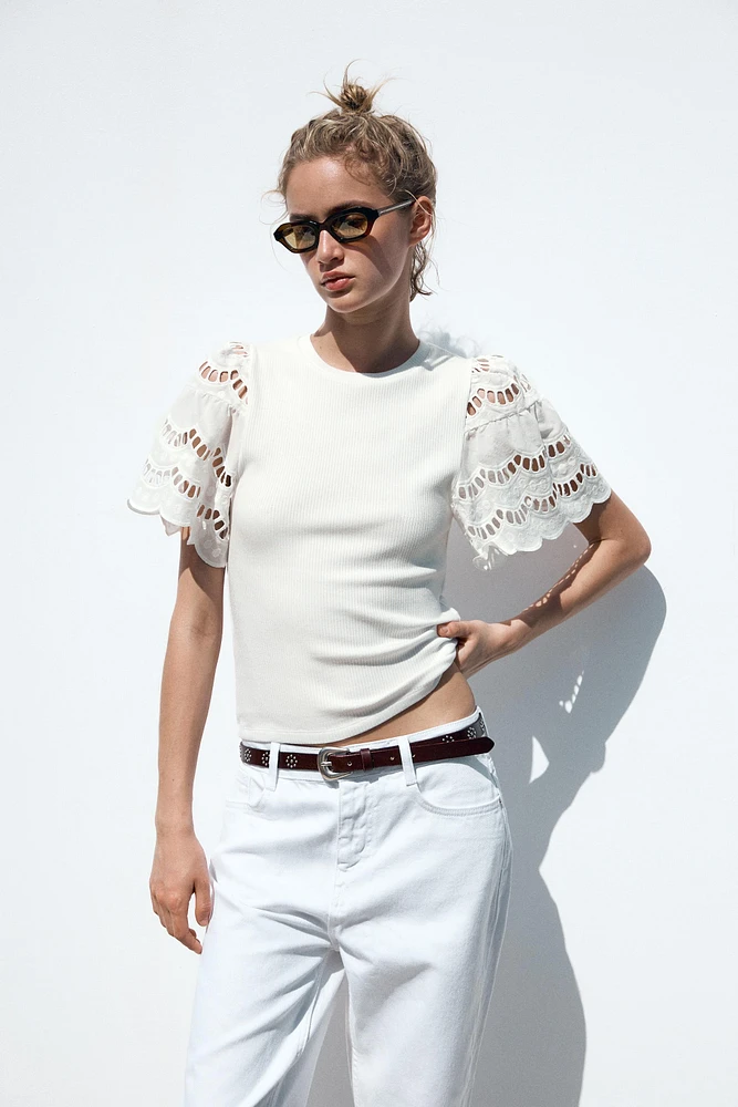 EMBROIDERED SLEEVE SHIRT