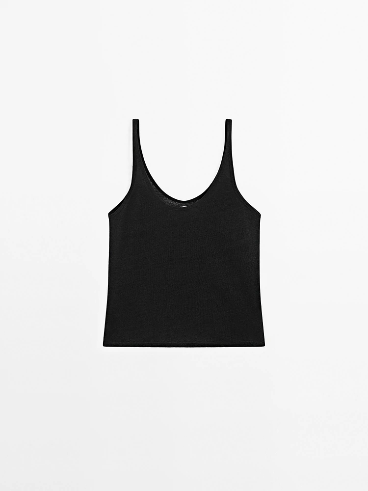 100% linen strappy top