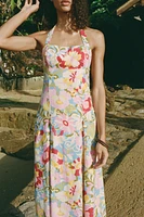 ROBE MIDI IMPRIMÉE AVEC LIN
