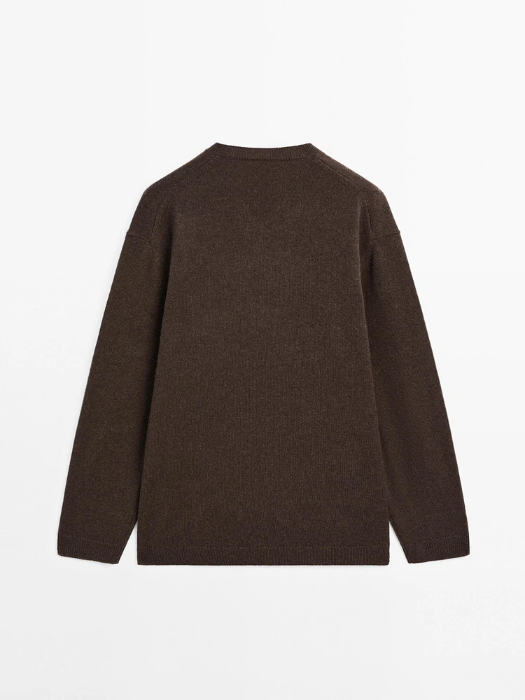 Pull oversize col en V cachemire