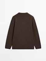 Pull oversize col en V cachemire