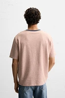 CONTRAST RIB STRIPE T-SHIRT