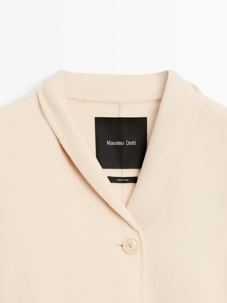 Manteau laine à col montant