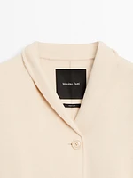 Manteau laine à col montant