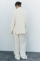 LINEN BLEND PLEATED PANTS ZW COLLECTION