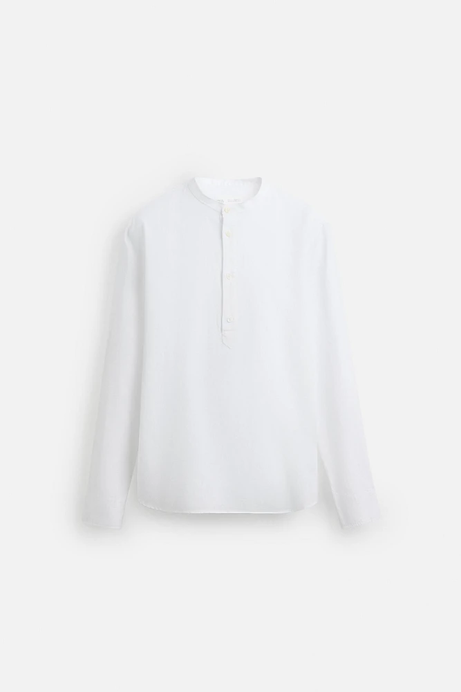 CHEMISE POLO LIN ET COTON
