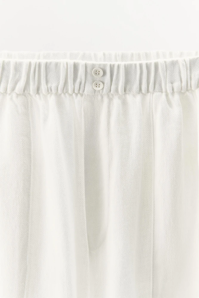 DOUBLE BUTTON LINEN PANTS