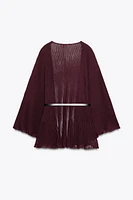 GILET EN MAILLE CÔTELÉE CEINTURE