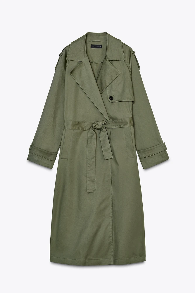 BELTED DOUBLE-BREASTED TRENCH COAT