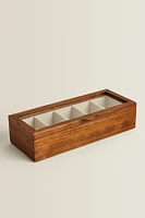 WOODEN AND LINEN WATCH BOX