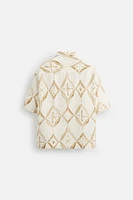 RELAXED FIT GEOMETRIC PRINT SHIRT