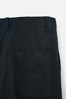 STRAIGHT FIT 100% LINEN PANTS