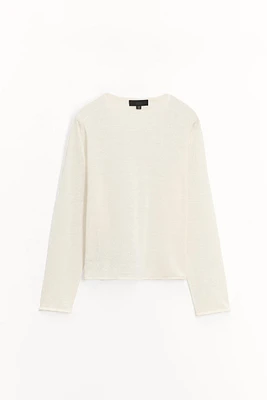 LINEN BLEND KNIT SWEATER