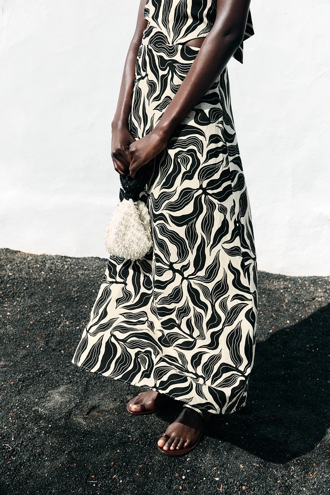 LINEN HALTER MIDI DRESS