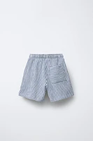 STRIPED TEXTURED SHORTS
