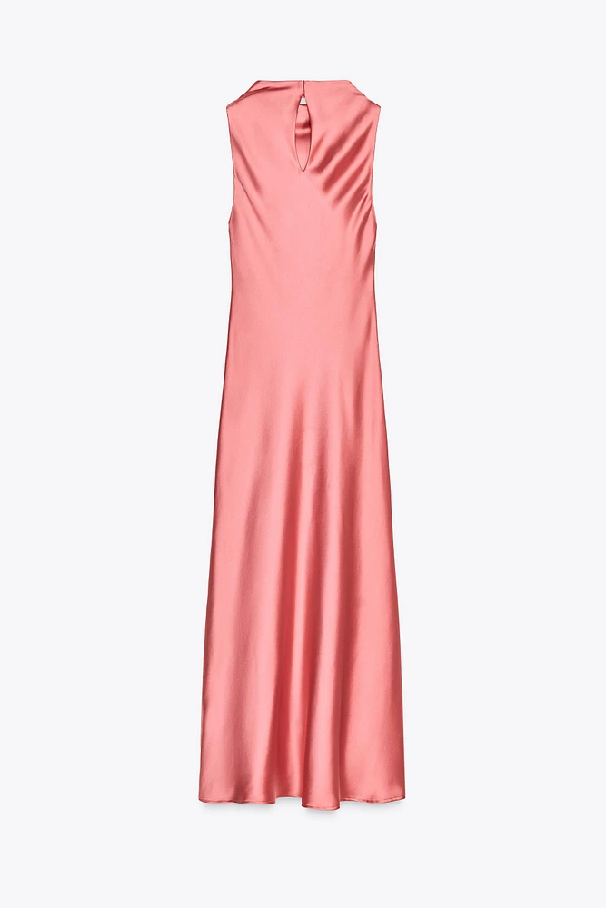 SATIN MIDI DRESS