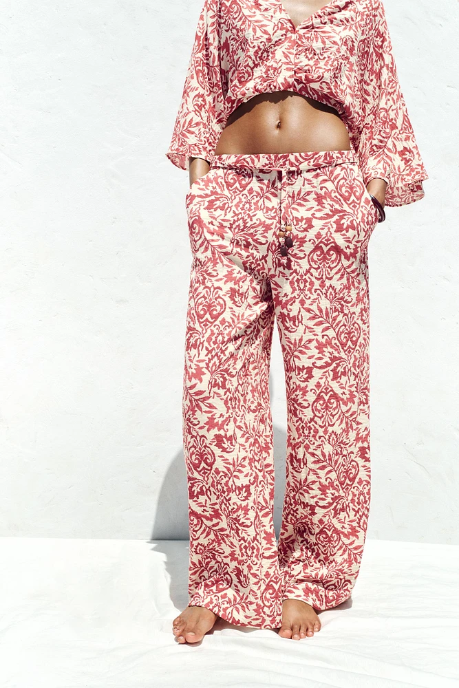 PANTALON LARGE RUSTIQUE IMPRIMÉ