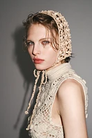 BEADED CROCHET SKULLCAP HAT