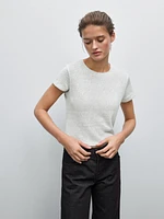 Short sleeve cutwork T-shirt