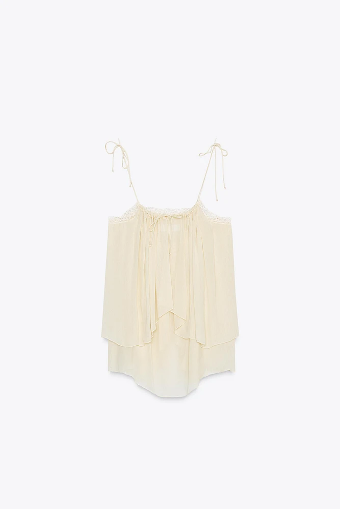 TOP SEMI-TRANSPARENT DENTELLE ZW COLLECTION