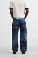 PRINTED RELAXED FIT JEANS